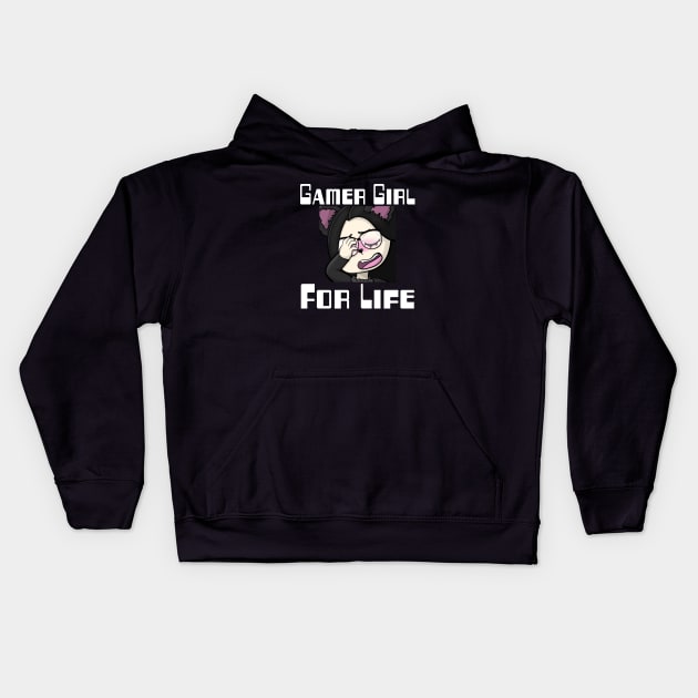 Gamer Girl For Life Kids Hoodie by WolfGang mmxx